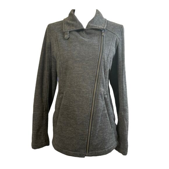 PrAna Marabelle Softshell Moto Jacket Heathered Gray Small - Picture 4 of 7
